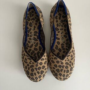 Rothy's Leopard Print The Flat with Blue Accent